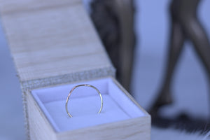 Wave- Yellow gold 14k Solid Ring 18ga