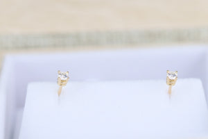 Diamond Stud Earrings 14k Solid Gold (pair)